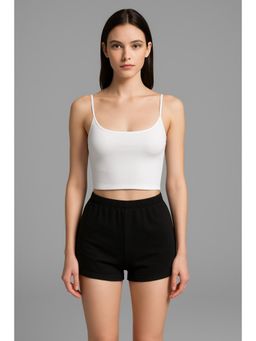 Cider - Cotton-blend Scoop Neckline Solid Adjustable Strap Cami Top