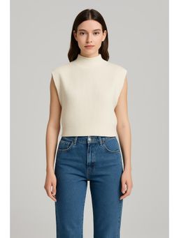 Cider - High Neck Solid Knitted Vest