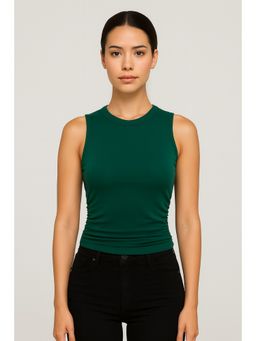 Cider - Sleeveless Ruched Crop Top Curve & Plus