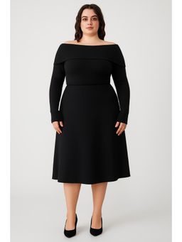 Cider - Off-shoulder Knitted Long Sleeve Top Curve & Plus