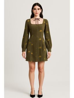 Cider - Floral Print Corduroy Mini Dress