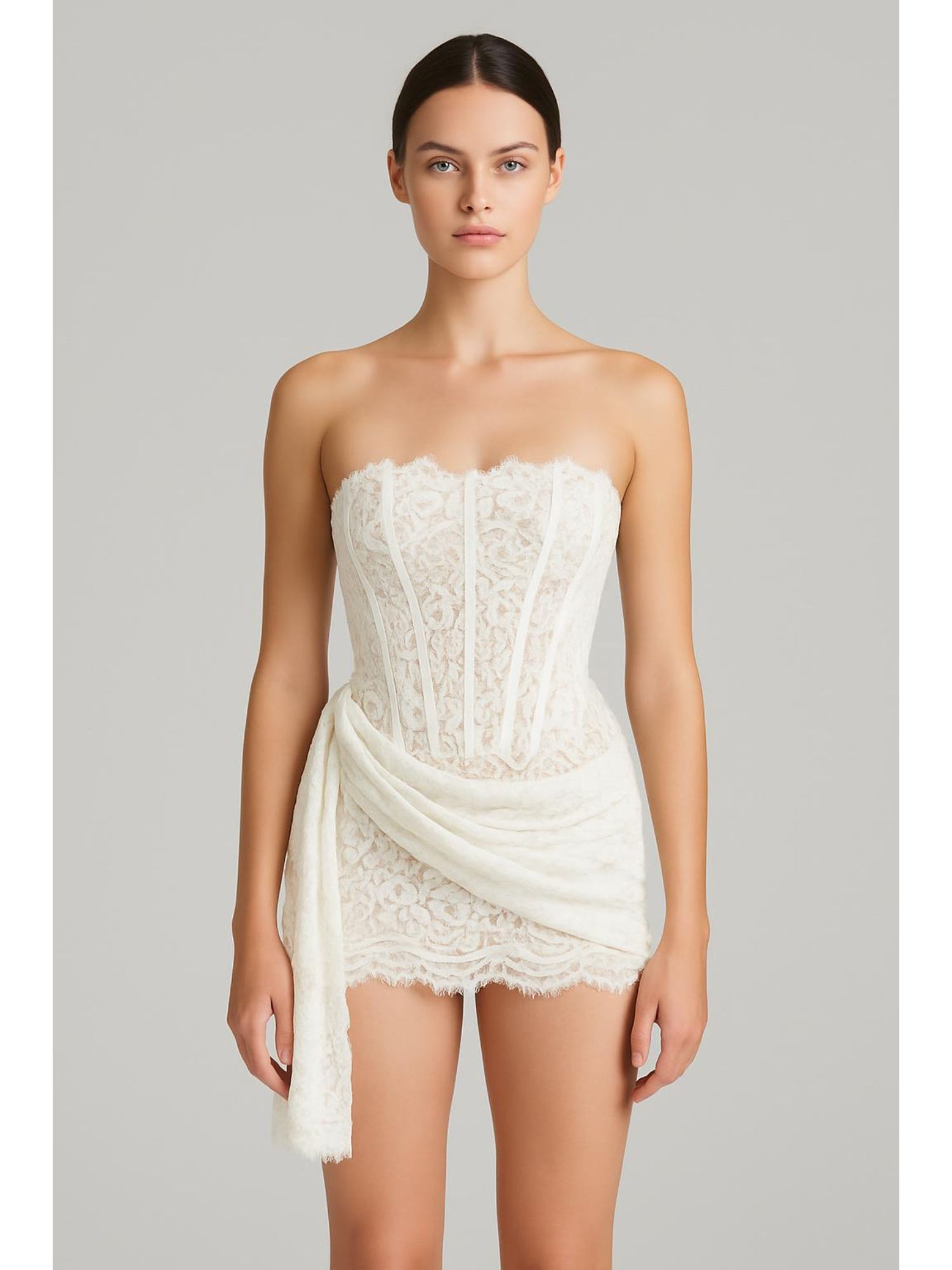 cider Lace Tube Tie Back Mini Dress-picture-19