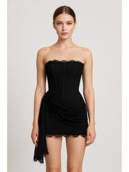 Cider - Lace Tube Tie Back Mini Dress