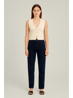 Cider - Knitted V-neck Solid Button Vest