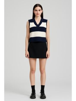 Cider - Knit V-neck Stripe Vest