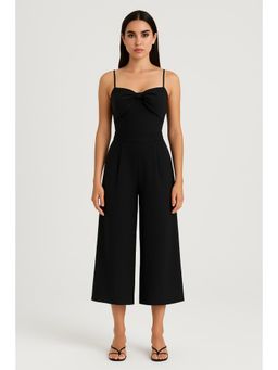 Cider - Bowknot Pleated Jumpsuit