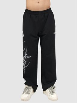 HYPD - Black Grunge Beat The Odds Printed Straight Fit Gym Workout and Sports Track Pant
