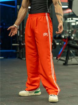 HYPD - Red Urban Straight Fit Gym Workout and Sports Track Pant