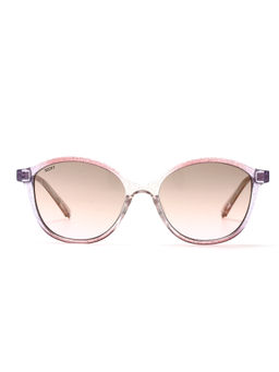 Scott Sunglasses - Brown Lens Round UV Protected Sunglass Full Rim Pink Frame With UV Protection