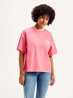 Levi's - Women Pink Solid Loose Fit T-Shirt