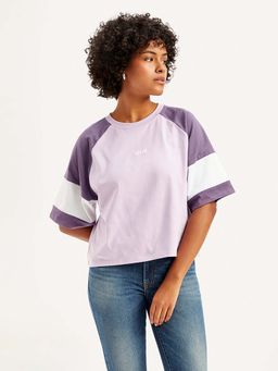 Levi's - Women Purple Colorblock Loose Fit T-Shirt