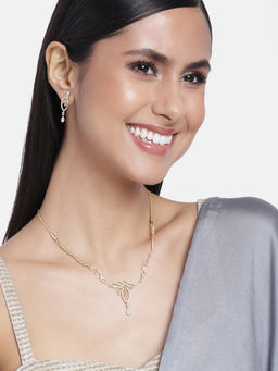 Estele - Gold Plated Cz Elegant Necklace Set for Women