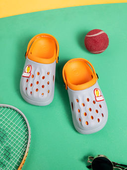 toothless - Boys Sling Back Clogs Grey and Orange