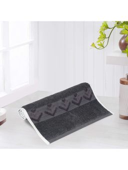 Lush & Beyond - Dark Grey Cotton 500 GSM Embroidered Hand Towel