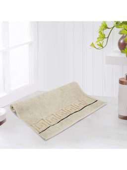 Lush & Beyond - Beige Cotton 500 GSM Embroidered Hand Towel