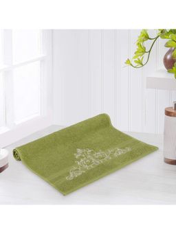 Lush & Beyond - Leaf Green Cotton 500 GSM Embroidered Hand Towel