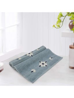 Lush & Beyond - Royal Blue Cotton 500 GSM 2-Pieces Embroidered Hand Towel Set