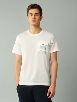 Arrow Newyork - Men Graphic White Half Sleeves Round Neck T-Shirt