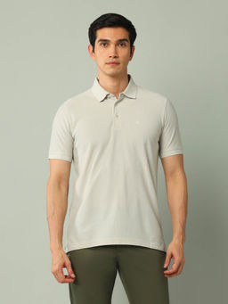 Arrow - Men Grey Half Sleeves Collar Neck Polo T-Shirt