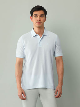 Arrow - Men Blue Half Sleeves Collar Neck Polo T-Shirt