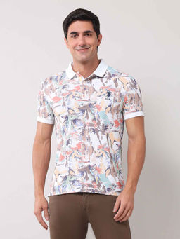 U.S. Polo Assn. Denim Co. - Men Printed Multi-Color Half Sleeves Polo T-Shirt