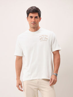 U.S. Polo Assn. Denim Co. - Men Graphic White Half Sleeves Round Neck T-Shirt
