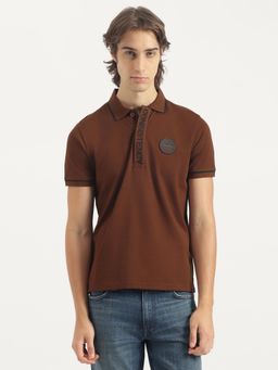 United Colors of Benetton - Men Brown Printed Polo T-Shirt
