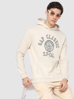 GAP - Men Cream Graphic Hoodie