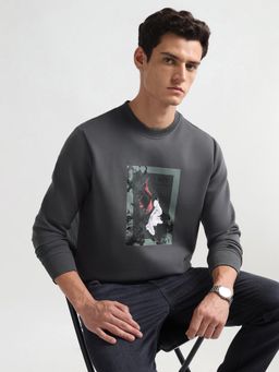 Arrow Newyork - Men Grey Graphic Sweatshirt
