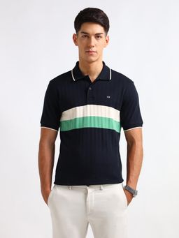 Arrow Sports - Men Blue Colorblock Polo T-Shirt