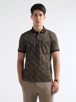 Arrow Sports - Men Brown Printed Polo T-Shirt
