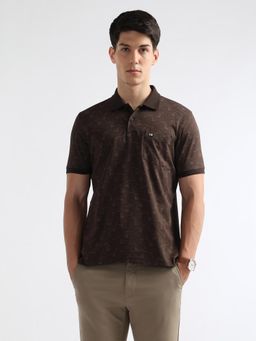 Arrow Sports - Men Brown Printed Polo T-Shirt