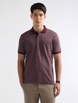 Arrow Sports - Men Purple Geometric Polo T-Shirt