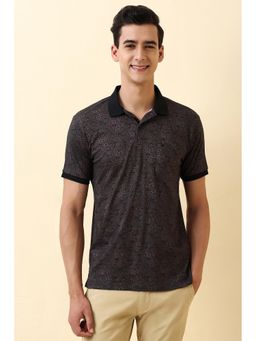 Allen Solly - Men Grey Printed Polo T-Shirt