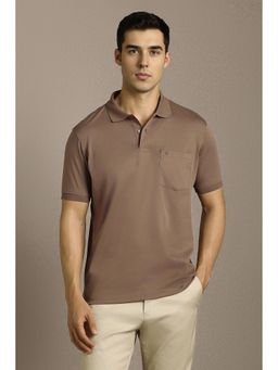 Louis Philippe - Men Brown Solid Polo T-Shirt