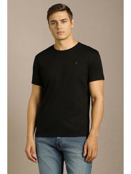 Louis Philippe - Men Black Solid T-Shirt