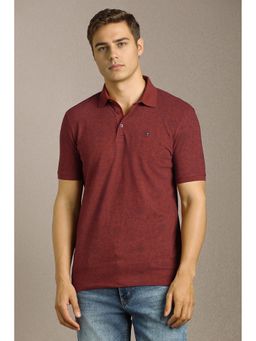 Louis Philippe - Men Maroon Printed Polo T-Shirt