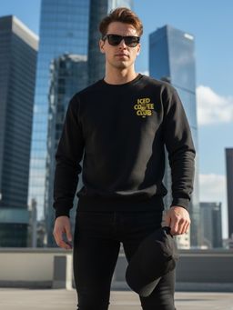 Obaan - Men Black Graphic Sweatshirt