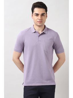 Peter England - Men Purple Printed Polo T-Shirt