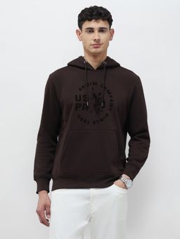 U.S. Polo Assn. Denim Co. - Men Brown Printed Hoodie