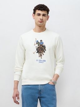 U.S. Polo Assn. Denim Co. - Men Beige Printed Sweatshirt