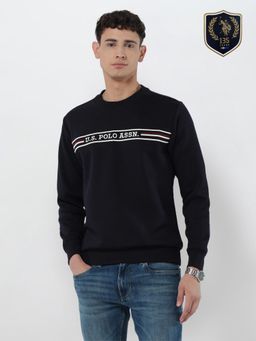 U.S. POLO ASSN. - Men Blue Solid Sweatshirt