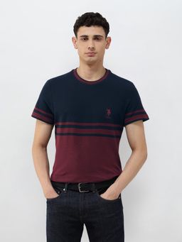 U.S. POLO ASSN. - Men Blue Colorblock T-Shirt