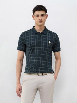 U.S. POLO ASSN. - Men Blue Checks Polo T-Shirt