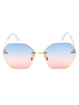 Floyd - Golden Frame Blue Lense Fashion Sunglasses (8817_Gld_BluMul)