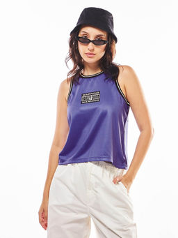 Bewakoof - Women's Skipper Blue Harley Quinn Graphic Printed Tank Top