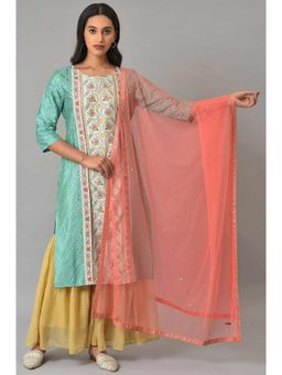 W - Orange Sequined Dupatta