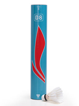 Li-Ning - D8 Feather Shuttlecock - White (Medium, 76, Pack of 6)
