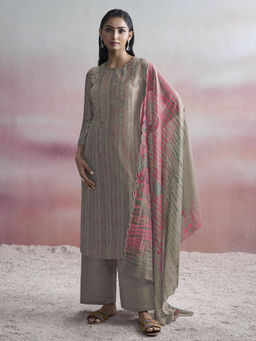 SPRAHA - Roop Elegant Grey Shimmer Tissue Kurta with Pant and Dupatta (Set of 3)