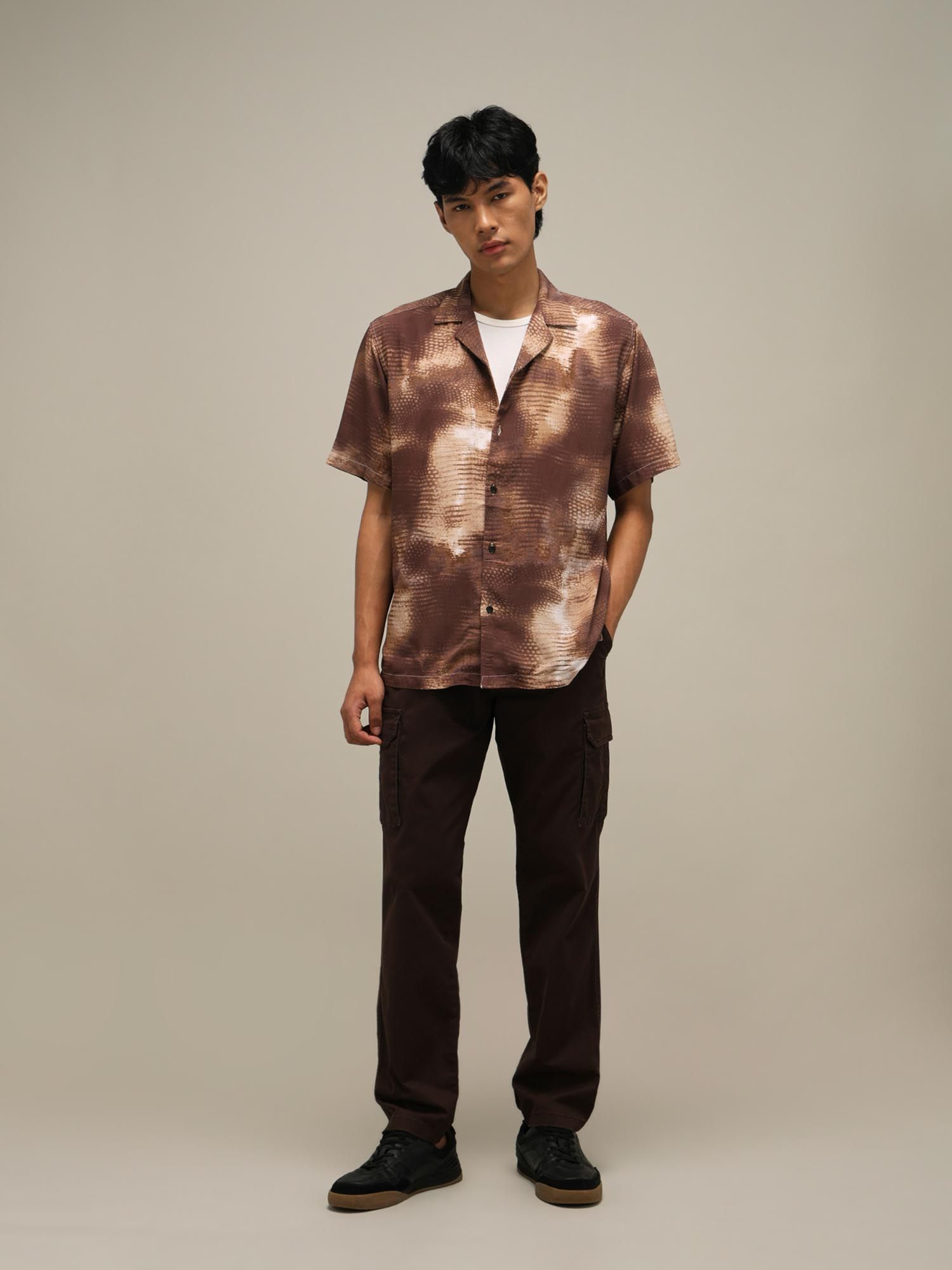 Rich Brown Abstract Men Shirt